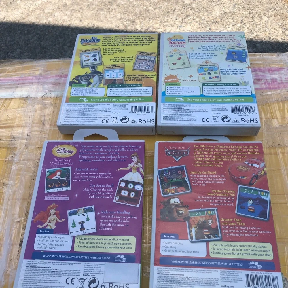 Leapster Learning Game Cartridges - Disney & More (Set of 4)
